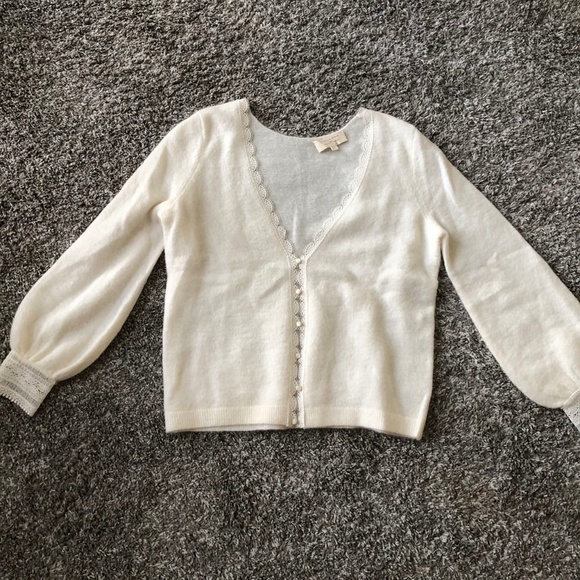 SEZANE Melina Cardigan Ecru Sz Small - Picture 5 of 9